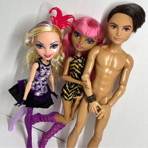Ever After High Doll Lot Ginger Breadhouse Hunter Huntsman Nude Courtley Jester